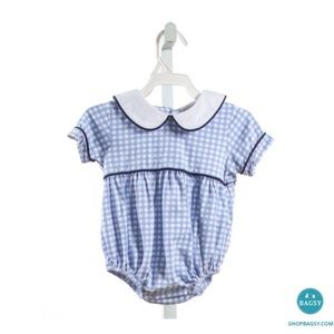 NWT Shrimp & Grits kids Blue Check Bubble Sz 12m